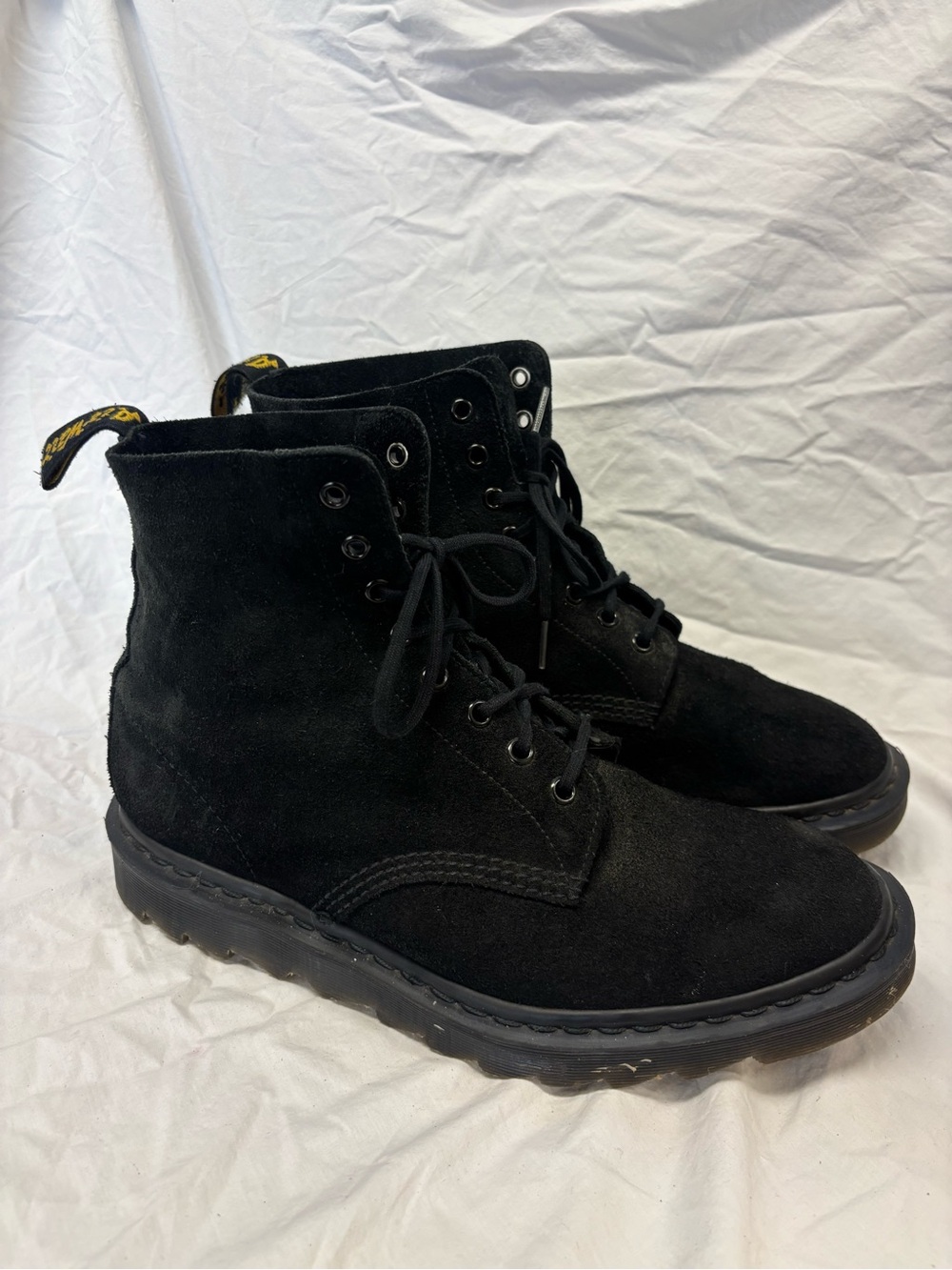 Dr. Martens Black Suede Lace-Up Boots | Men Size 14